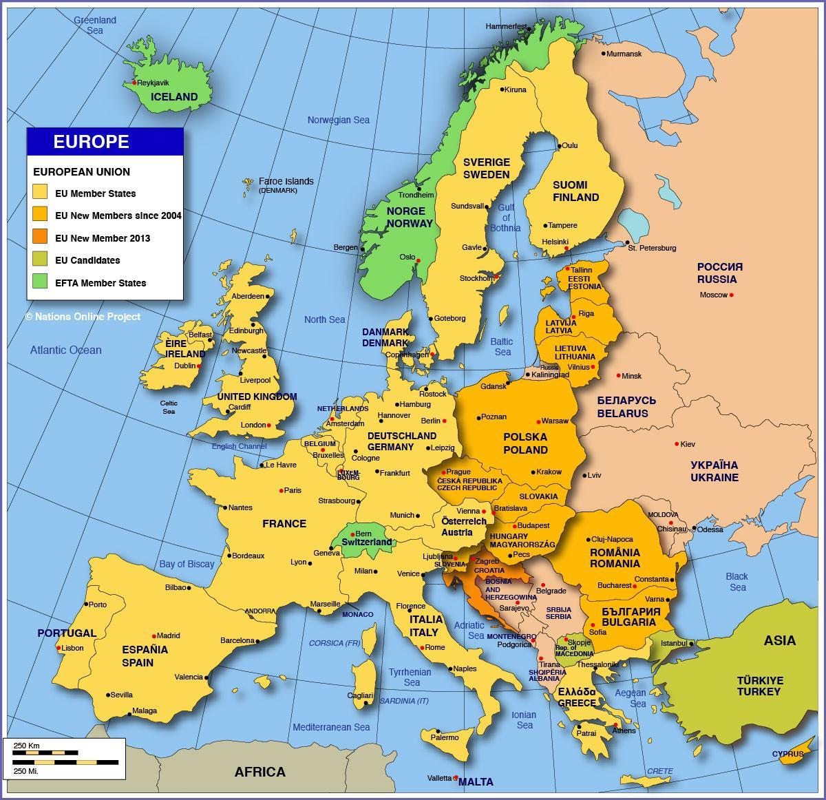 Moskë në hartën e evropës