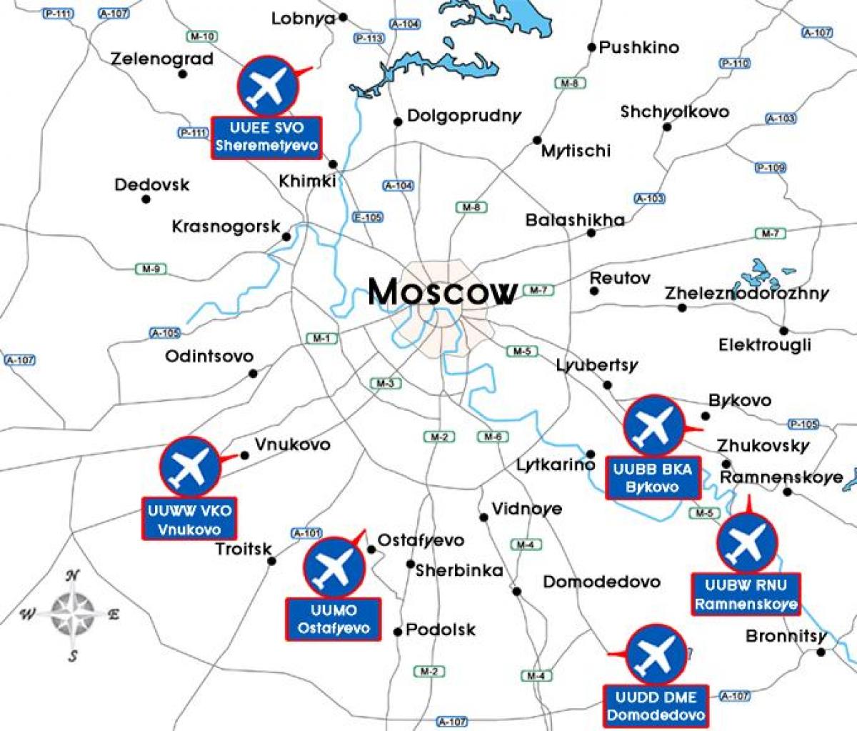 harta e Moskës aeroporte