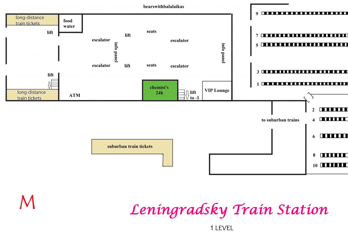 harta e Leningradsky stacioni Moskë