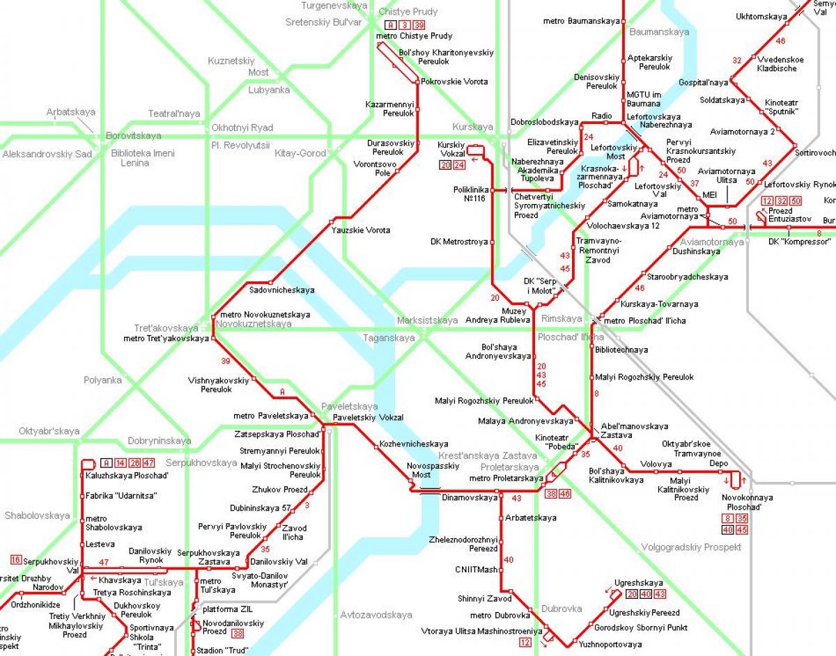 harta e Moskva tramvaj