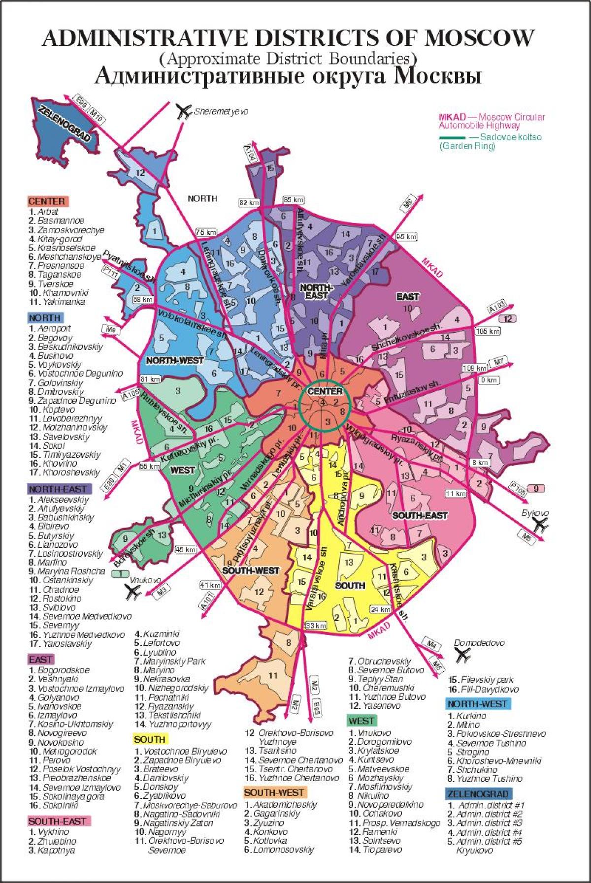 harta e Moskës arrondissement