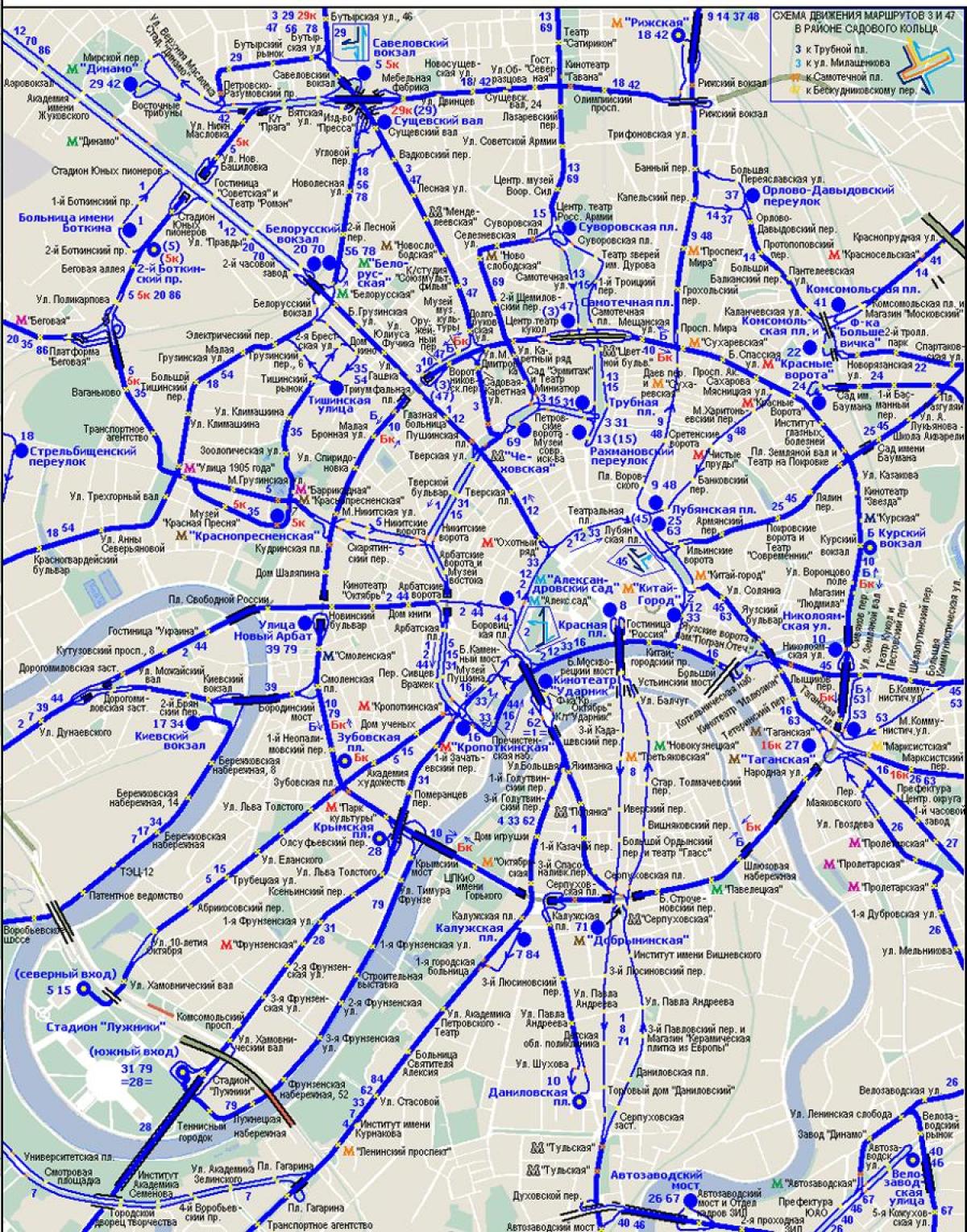 harta e Moskës trolleybus