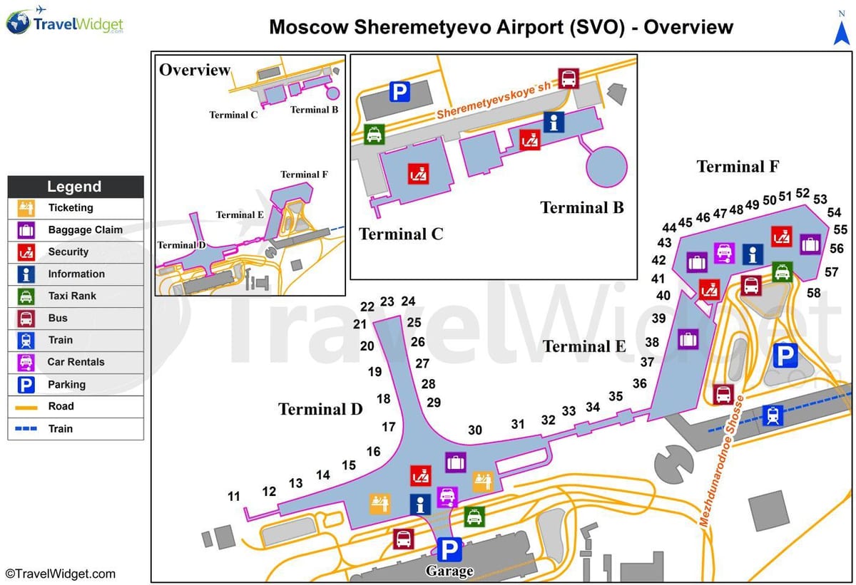 Moskë Sheremetyevo aeroporti hartë