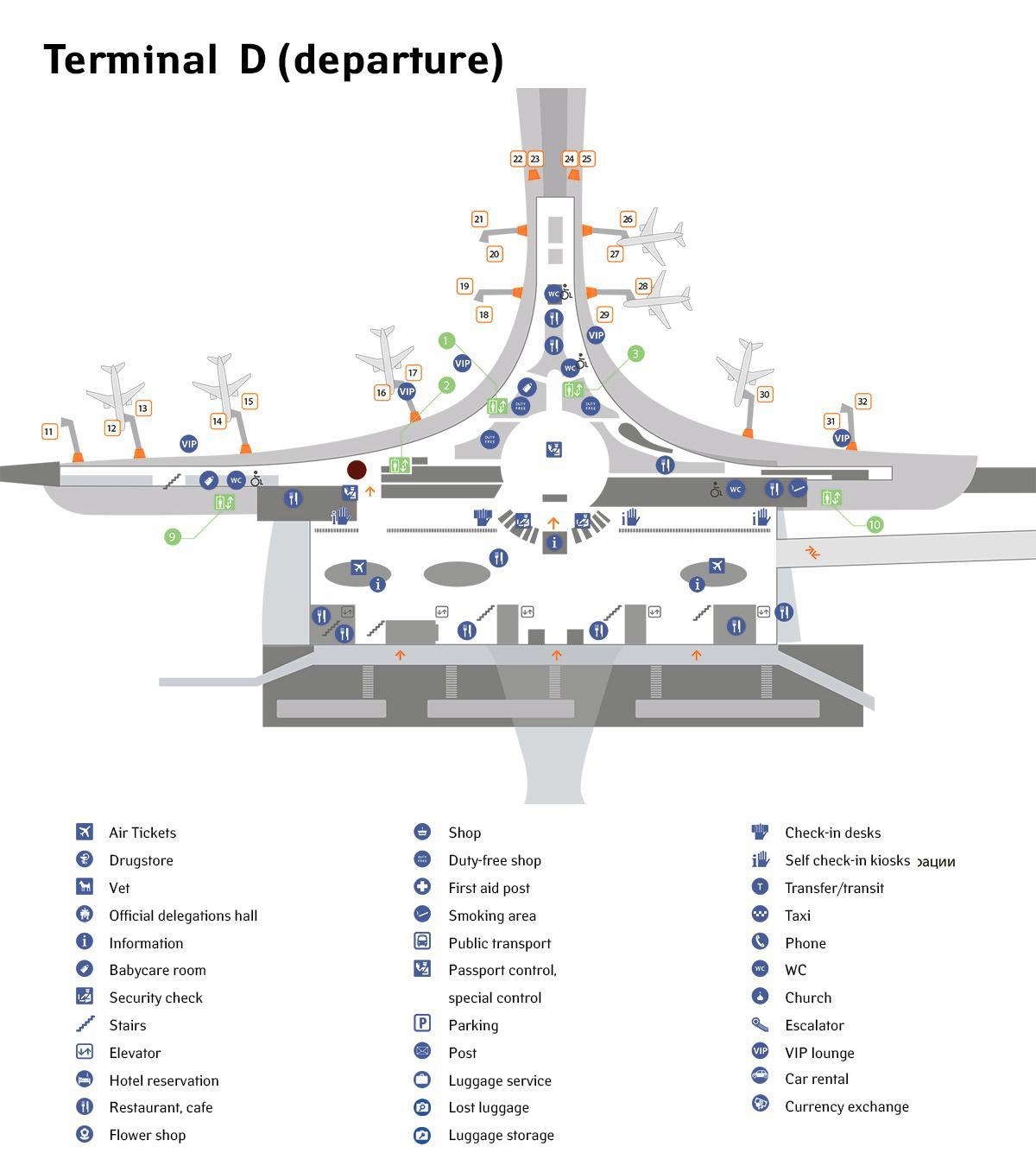 Sheremetyevo aeroporti hartë terminal d