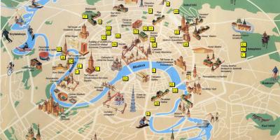 Moskë tërheqjet turistike harta